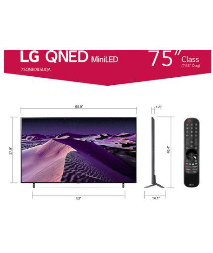 LG 75QNED85UQA 75" QNED 85 Series Smart Mini LED 4K UHD TV with HDR